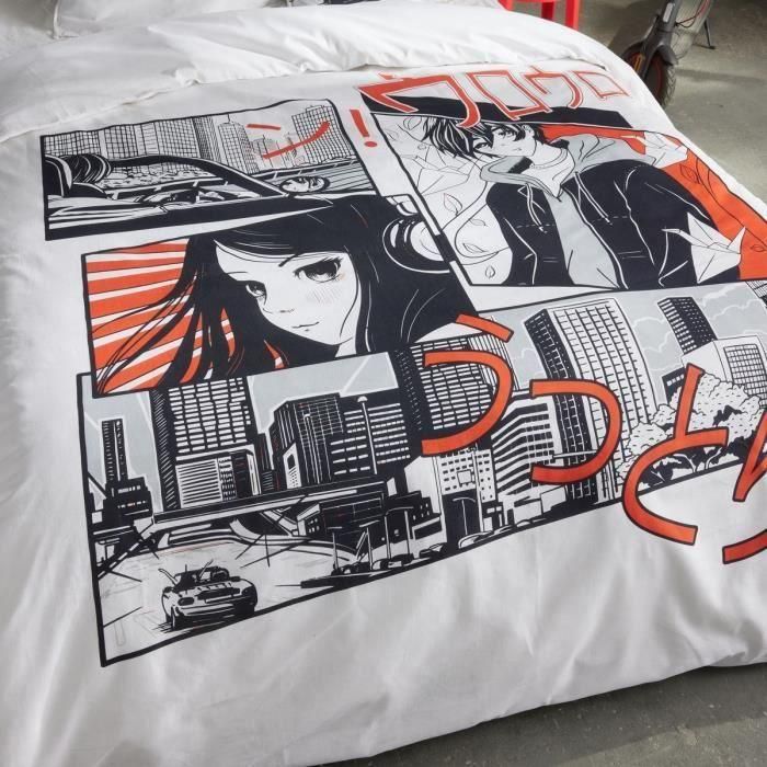 Juego de cama - HOY - JAVA - 2 personas - 240x220 cm - Algodón - Estampado manga - Blanco 2 Juego de cama - HOY - JAVA - 2 personas - 240x220 cm - Algodón - Estampado manga - Blanco 2