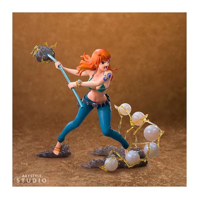 ABYstyle Figura One Piece Nami Modo Combate 1/10 (16 cm) PVC con Climat-Tact y Base de Efectos