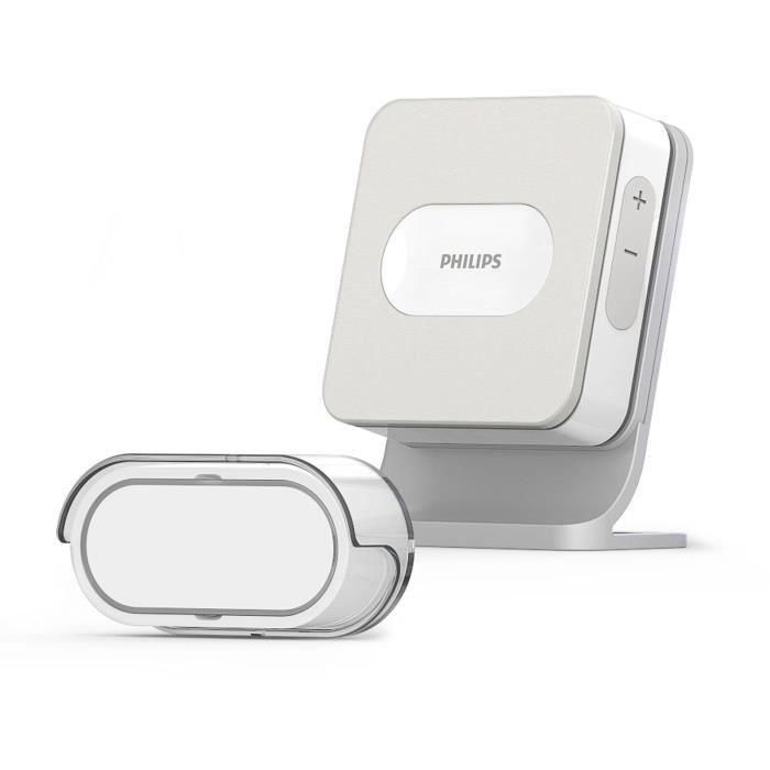 Timbre inalámbrico Philips - Welcome Bell 300 Basic - Alcance de 300 m - 4 tonos de llamada de alta calidad Timbre inalámbrico Philips - Welcome Bell 300 Basic - Alcance de 300 m - 4 tonos de llamada de alta calidad