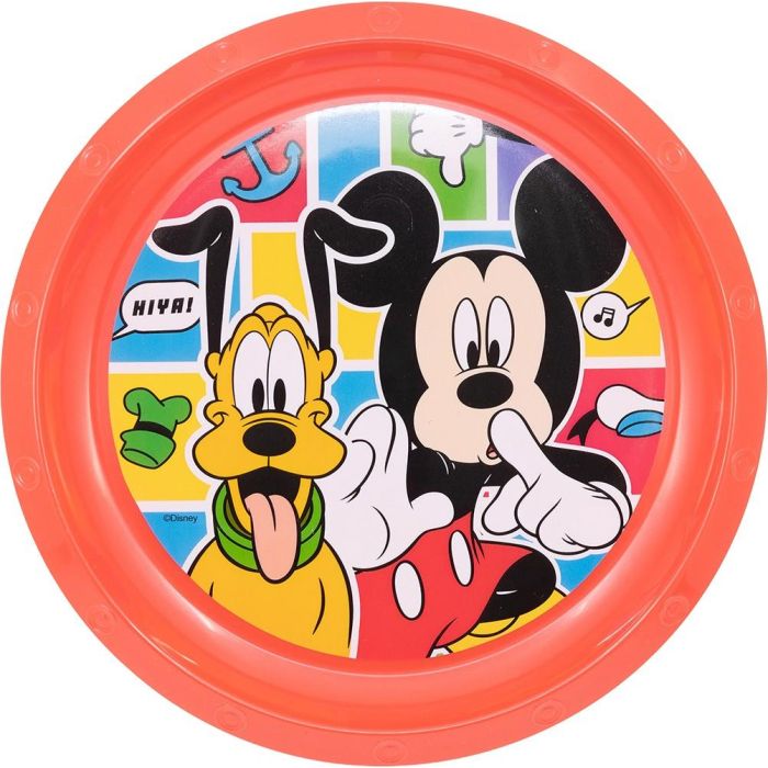 Licensing Plato PP Fácil Mickey CZ11382 Disney Apto para Niños 4 Años Plástico Reciclable Libre BPA Resistente Caídas 21.5 cm 3