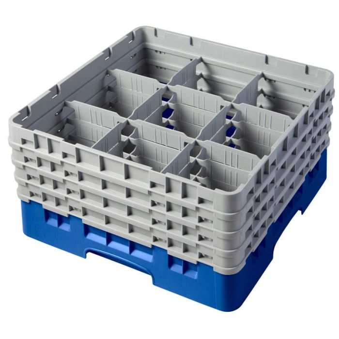 CAMBRO - 9S800-184 - Cesta de lavado 9 comp. 4 alturas - 14,8 cm Ø máx. - alt. máx. 21,7 cm - 50 x 50 x 26,7 cm - Beige