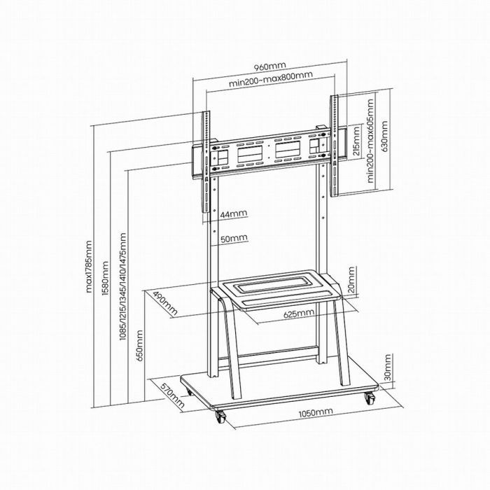 Soporte GEMBIRD TVS-100F-01 37" 100" 2