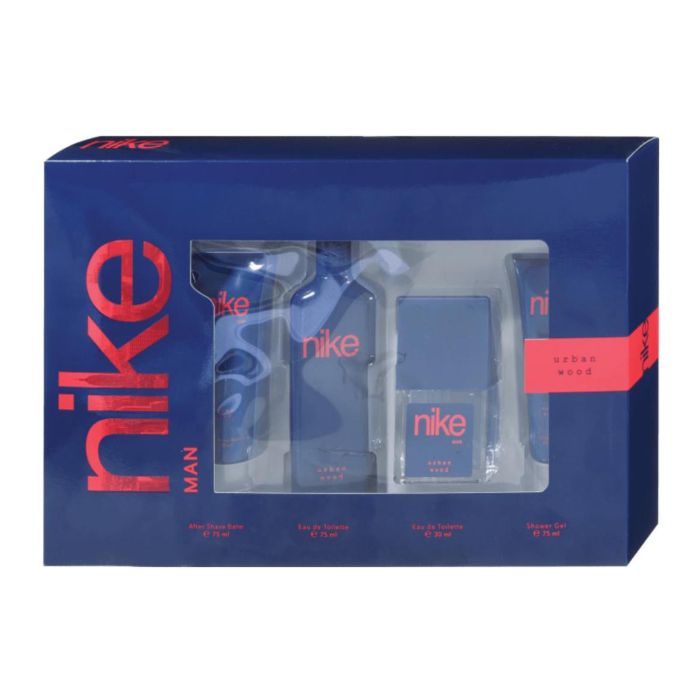 Nike Man urban wood eau de toilette 75 ml + eau de toilette 30 ml vaporizador + gel de baño 75 ml + balsamo after shave 75 ml