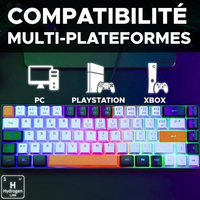 Teclado Gaming - THE G-LAB - KEYZ-HYDRO-BKWO/FR - 60% Membrana 3 colores Negro + Blanco + Naranja 5 Teclado Gaming - THE G-LAB - KEYZ-HYDRO-BKWO/FR - 60% Membrana 3 colores Negro + Blanco + Naranja 5