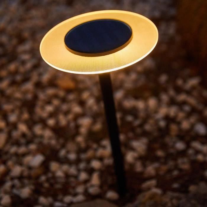 Juego de 2 balizas solares para pegar - LUMISKY - UFO - H35 cm - LED blanco cálido 2 Juego de 2 balizas solares para pegar - LUMISKY - UFO - H35 cm - LED blanco cálido 2