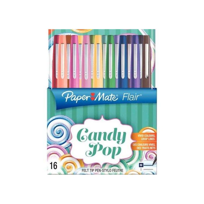 Rotulador Fibra Paper Mate Flair Orig.M (1,1) Candy Pop Blister De 16