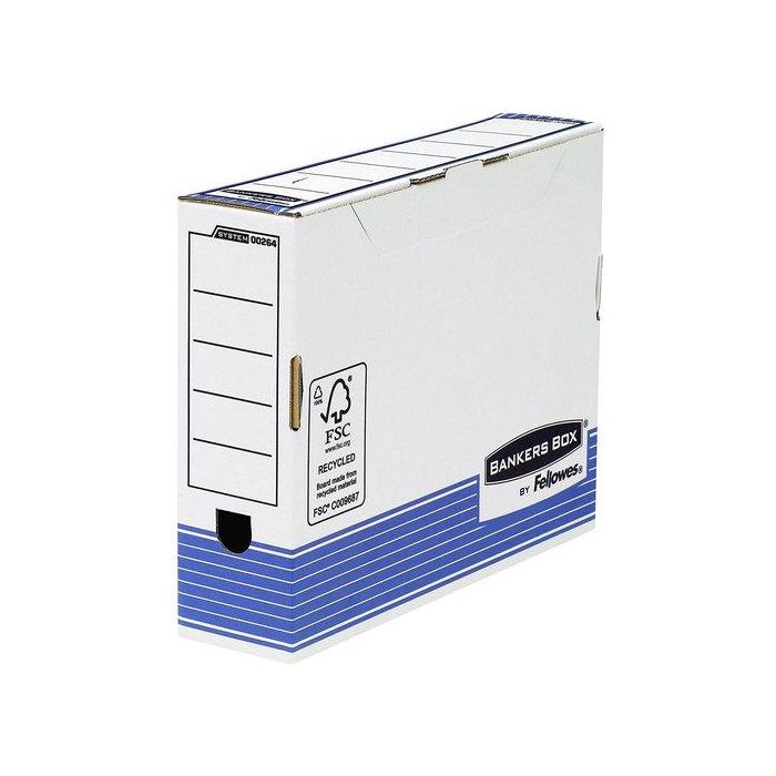 Caja Archivo Definitivo Carton Fellowes Bankers Box A4 80Mm Azul