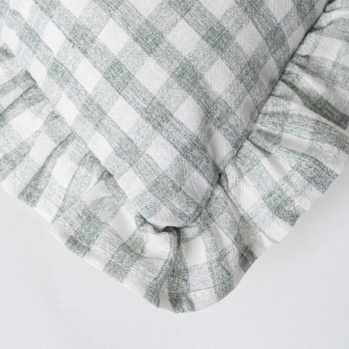 Cojín Cuadros Gris Algodón 50 X 30 cm