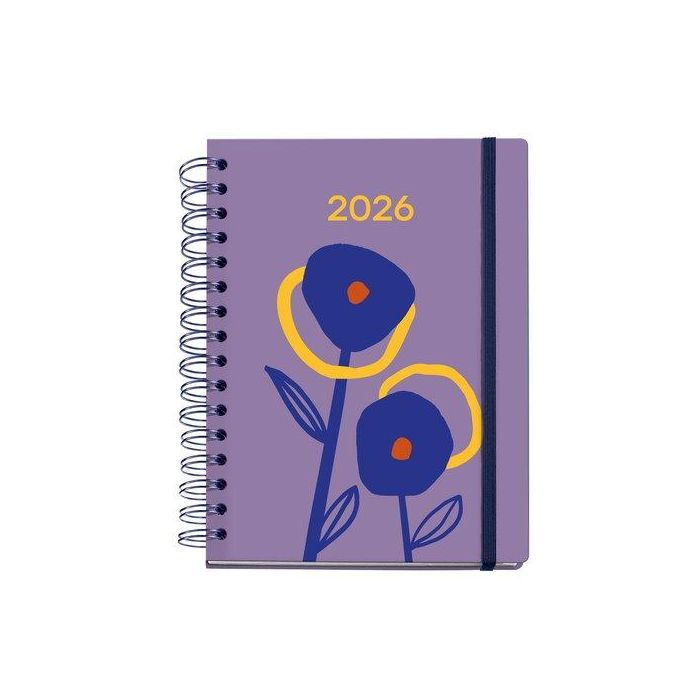 Agenda Anual (2026) Miquelrius Trends Marf Organic Pattern Wire-O Tapa Extra Con Goma Plus 155X213 D/P Dualidad Floral