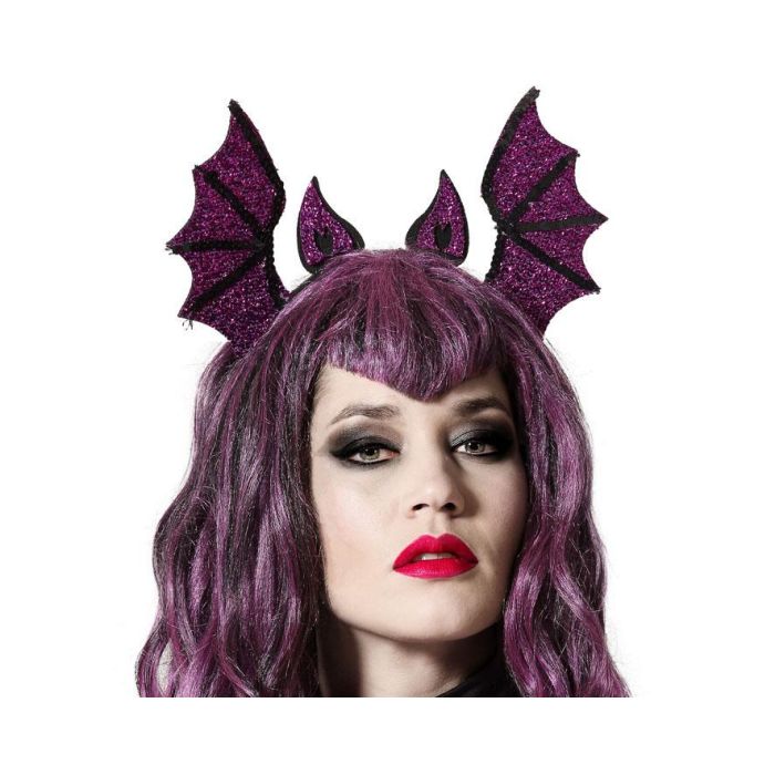 Diadema Murciélago Halloween Violeta