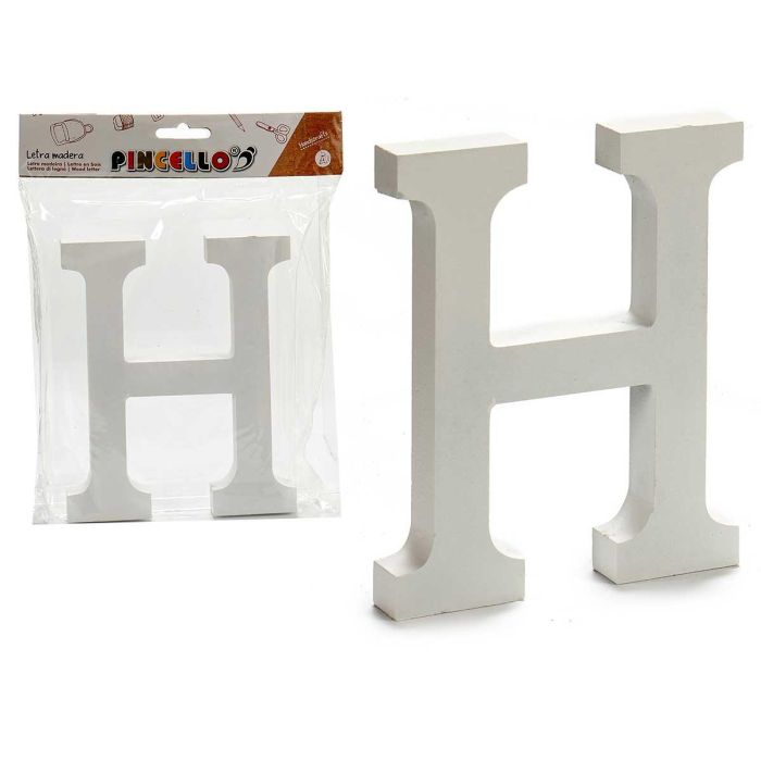 Letra H Madera Blanca 1.8x15 cm - Pincello (12 Unidades) Letra H Madera Blanca 1.8x15 cm - Pincello (12 Unidades)