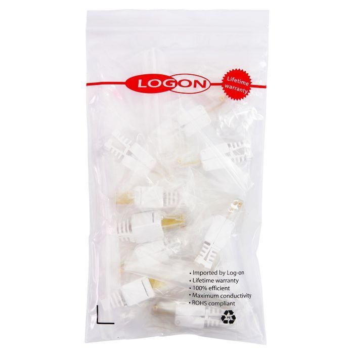 LOGON PROFESSIONAL Conector Modular RJ45 CAT5e UTP (Sin Blindaje) Sin Herramientas para Cables de Red - Pack de 10 Unidades 2 LOGON PROFESSIONAL Conector Modular RJ45 CAT5e UTP (Sin Blindaje) Sin Herramientas para Cables de Red - Pack de 10 Unidades 2