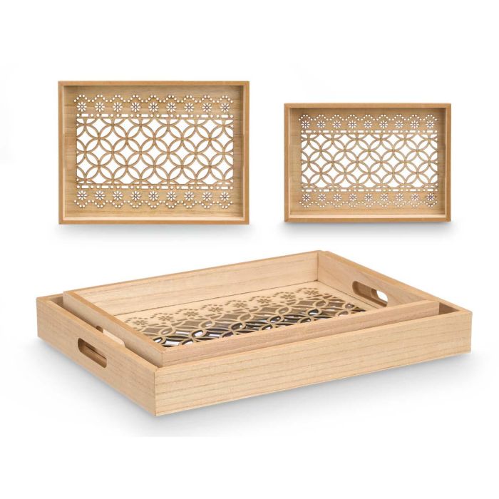 Set 2 Bandejas Rect Circulos Giftdecor 40X6CM (6 Unidades) 1 Set 2 Bandejas Rect Circulos Giftdecor 40X6CM (6 Unidades) 1