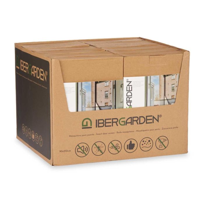 Ibergarden Mosquitera Magnética de Poliéster para Puerta, 90x210 cm, Negro (12 Unidades) 2