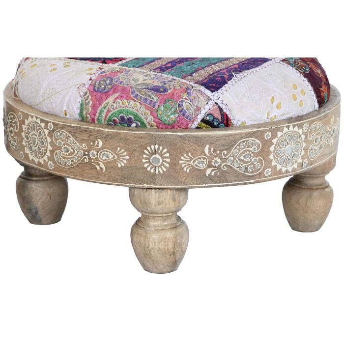 DKD Home Decor Reposapies Indio Multicolor de Mango y Poliester 40x22.8x40 cm (2 Unidades, Surtido Aleatorio) 2 DKD Home Decor Reposapies Indio Multicolor de Mango y Poliester 40x22.8x40 cm (2 Unidades, Surtido Aleatorio) 2