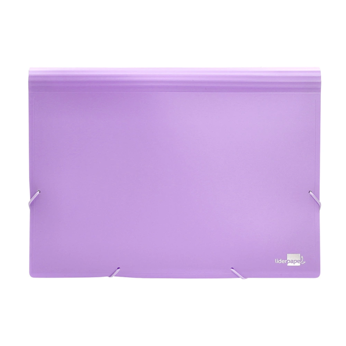 Liderpapel Carpeta Clasificadora Fuelle Polipropileno DIN A4 Lavanda Opaco 13 Departamentos 1