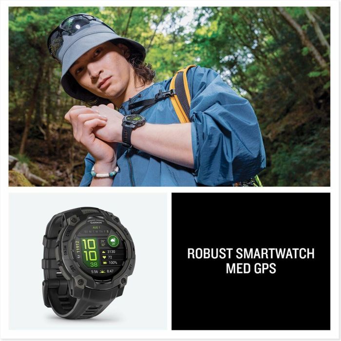 Garmin Instinct 3 Smartwatch AMOLED 1.2" Pantalla Táctil GPS Multibanda SatIQ 45 mm Resistente Monitor de Salud y Linterna Negro 13 Garmin Instinct 3 Smartwatch AMOLED 1.2" Pantalla Táctil GPS Multibanda SatIQ 45 mm Resistente Monitor de Salud y Linterna Negro 13