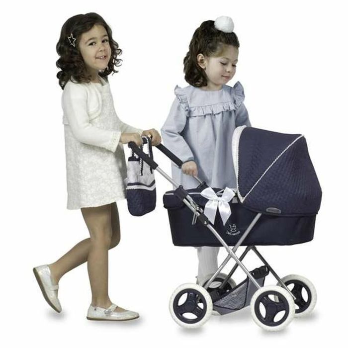 Coche de muñeca plegable vintage con sombrilla 38x65x60cm 6