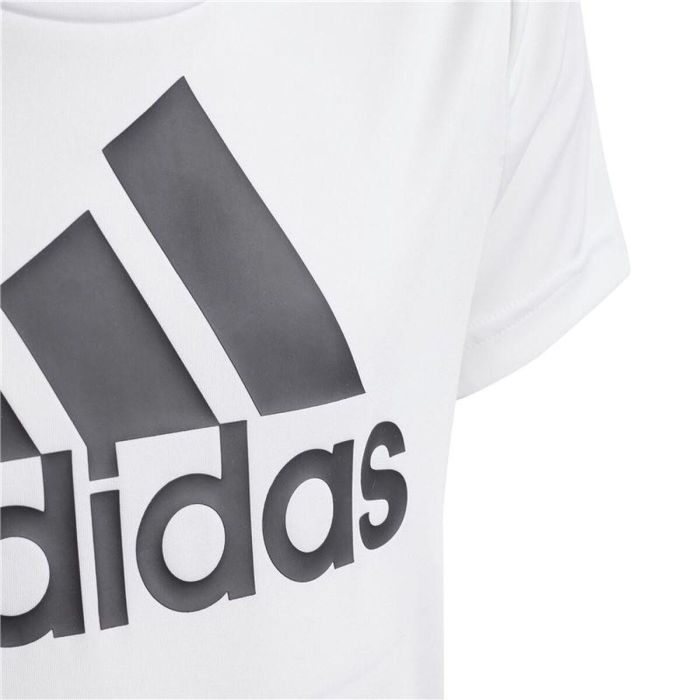 Camiseta de Manga Corta Infantil Adidas Blanco 3