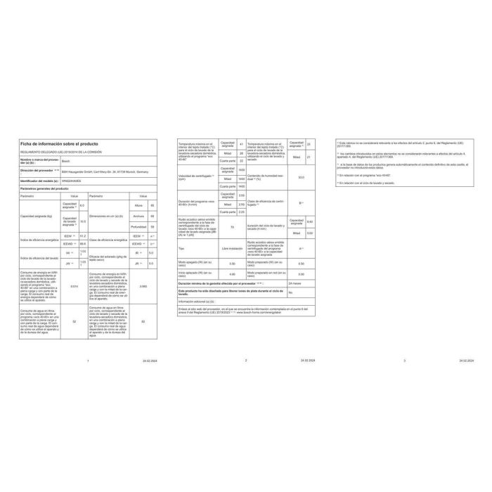 Lavadora - Secadora BOSCH WNG244A0ES 1400 rpm 10 kg 9 kg 6 Kg 11