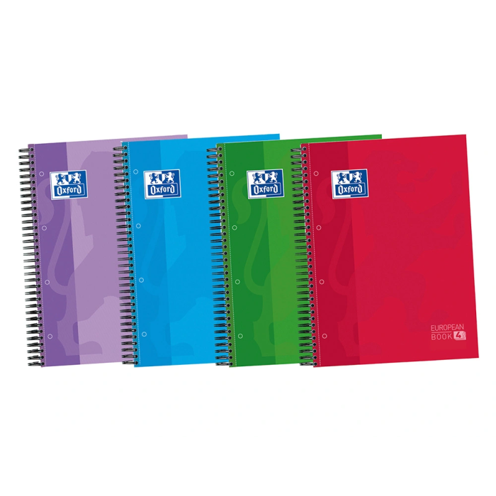 Oxford Cuaderno Classic Europeanbook 4 Write&Erase A4+ Microperforado Tapa Extradura Recuadro 5x5 (Set de 5) (Set de 5) 1