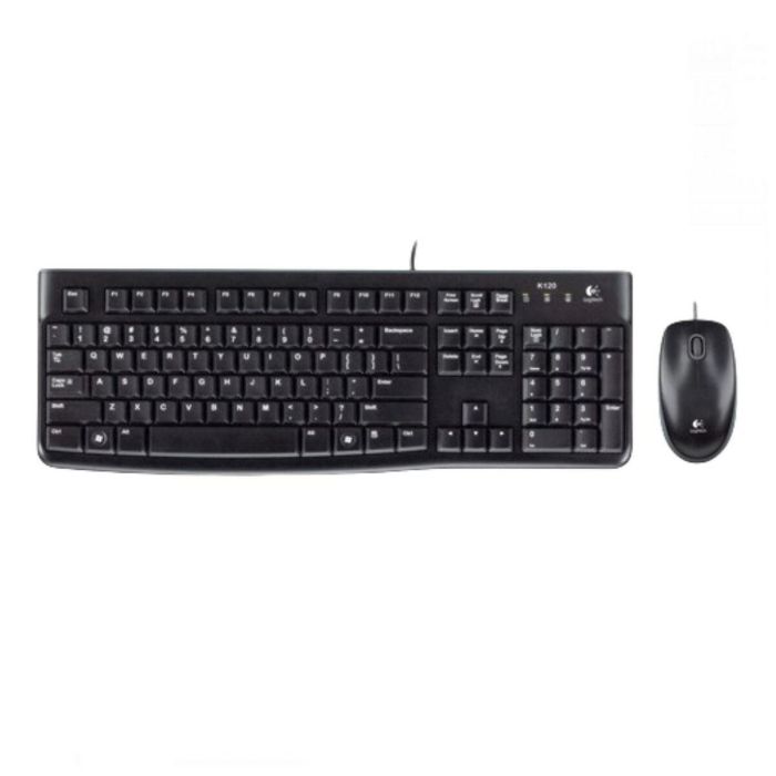 Logitech Teclado y Mouse MK120 USB, Compatible con Windows y Linux