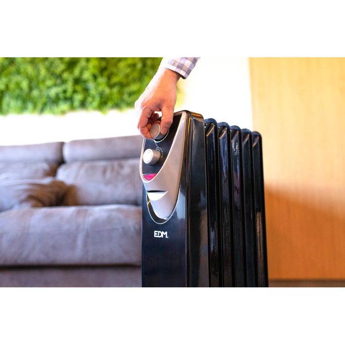 Edm Radiador Black Edition Sin Aceite 6 Elementos 400/600/1000W, Termostato de Alta Precisión, Antivuelco 3 Edm Radiador Black Edition Sin Aceite 6 Elementos 400/600/1000W, Termostato de Alta Precisión, Antivuelco 3
