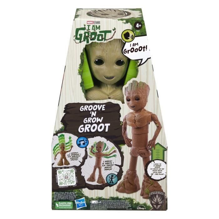 Figura interactiva de Groot crece y baila de 13,5", juguete de superhéroe, Marvel Studios I Am Groot Groove 'N Grow Groot 3 Figura interactiva de Groot crece y baila de 13,5", juguete de superhéroe, Marvel Studios I Am Groot Groove 'N Grow Groot 3