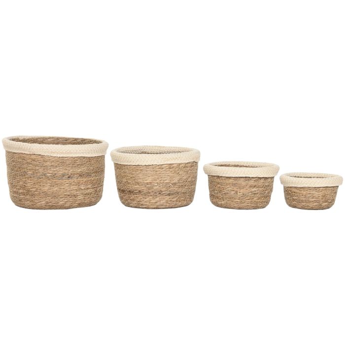 Cesta  DKD Home Decor Crema Natural 31 x 20 x 31 cm Set de 4 (2 Unidades) 0 Cesta  DKD Home Decor Crema Natural 31 x 20 x 31 cm Set de 4 (2 Unidades) 0