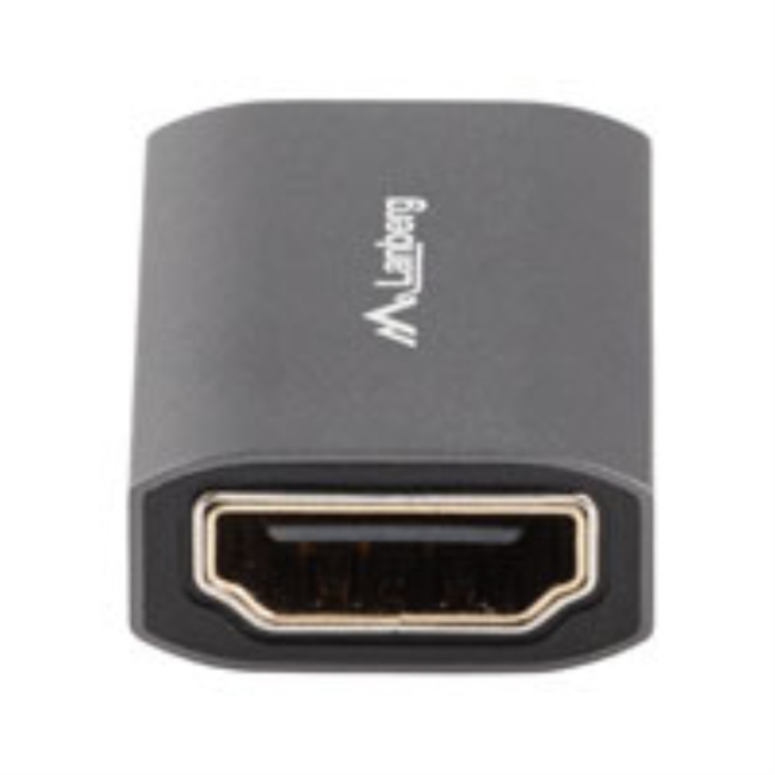 Lanberg AD-HDMI-02 Cambiador de Género HDMI-A 2.1 | Adaptador Hembra a Hembra | Conectores Chapados en Oro | Color Plata 2