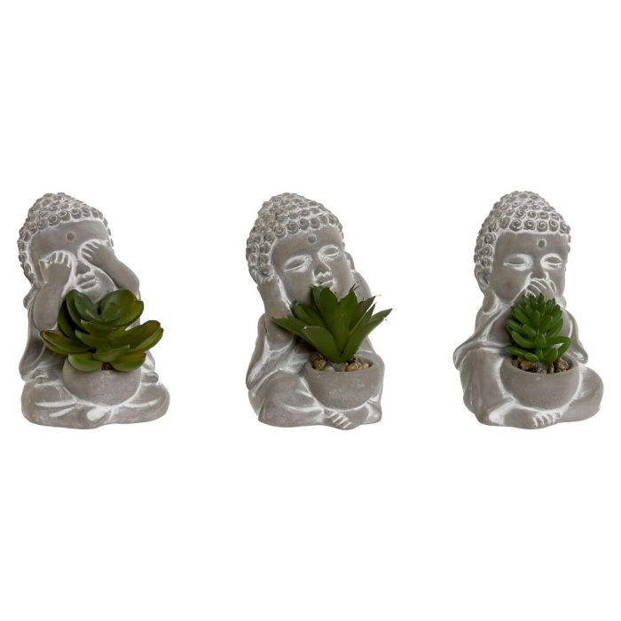 DKD Home Decor Planta Oriental Budha de Cemento y Pe Gris Verde 7x11x8.5 cm Pack de 3 Unidades DKD Home Decor Planta Oriental Budha de Cemento y Pe Gris Verde 7x11x8.5 cm Pack de 3 Unidades