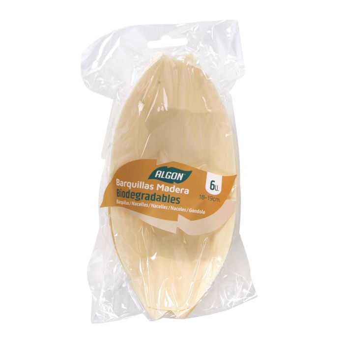 Set de 6 barquillas de madera Algon 18 cm (24 Cajas) 1 Set de 6 barquillas de madera Algon 18 cm (24 Cajas) 1