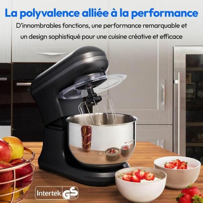 Robot de repostería - MEDION - MD18420 - 1200 W - 5 L - 8 velocidades - Bol para helado - Negro 5 Robot de repostería - MEDION - MD18420 - 1200 W - 5 L - 8 velocidades - Bol para helado - Negro 5