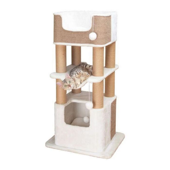 TRIXIE Lucano Cat Tree 110cm - Blanco y Topo 1 TRIXIE Lucano Cat Tree 110cm - Blanco y Topo 1