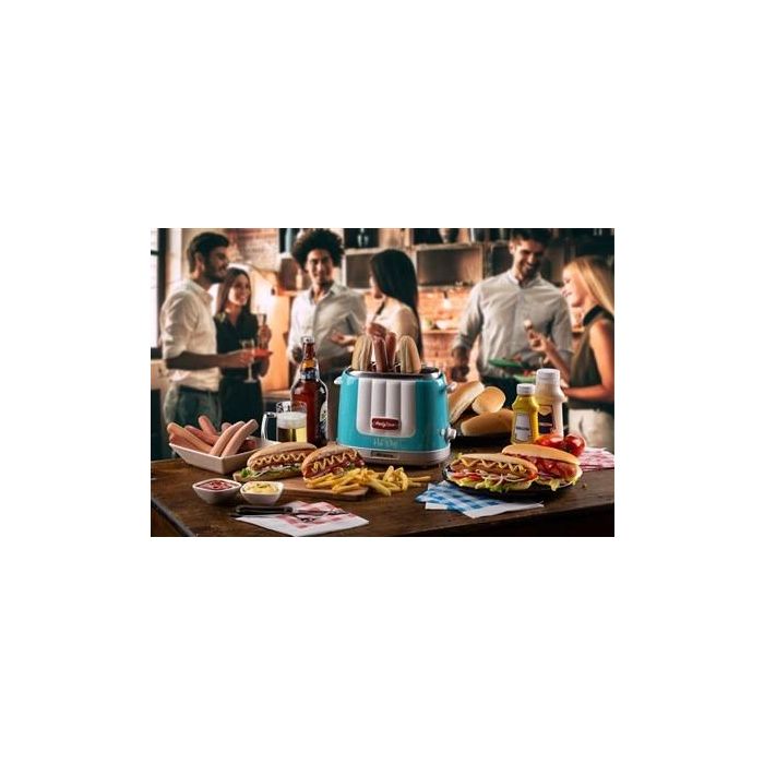 Ariete 206/01 Máquina para Hot Dog Party Time, Automática, Caliente, Capacidad 2 Bollos, Color Azul 11 Ariete 206/01 Máquina para Hot Dog Party Time, Automática, Caliente, Capacidad 2 Bollos, Color Azul 11