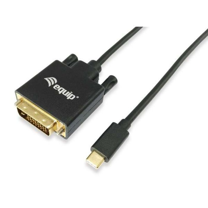 Adaptador USB-C a DVI Equip 133468 Negro 1,8 m 0 Adaptador USB-C a DVI Equip 133468 Negro 1,8 m 0