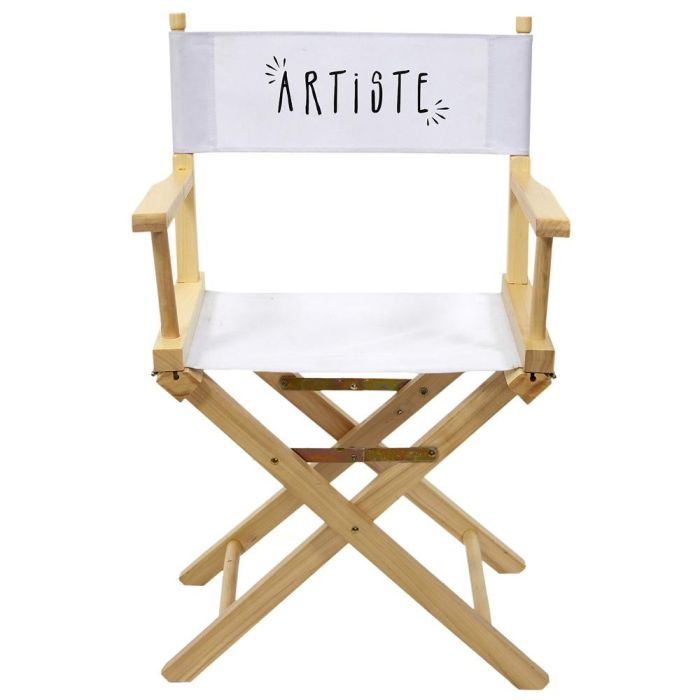 Home Deco Factory Silla Director plegable "Artiste" de madera y tela, altura asiento 43cm, medidas 54x40x87cm, soporta 110kg 2 Home Deco Factory Silla Director plegable "Artiste" de madera y tela, altura asiento 43cm, medidas 54x40x87cm, soporta 110kg 2