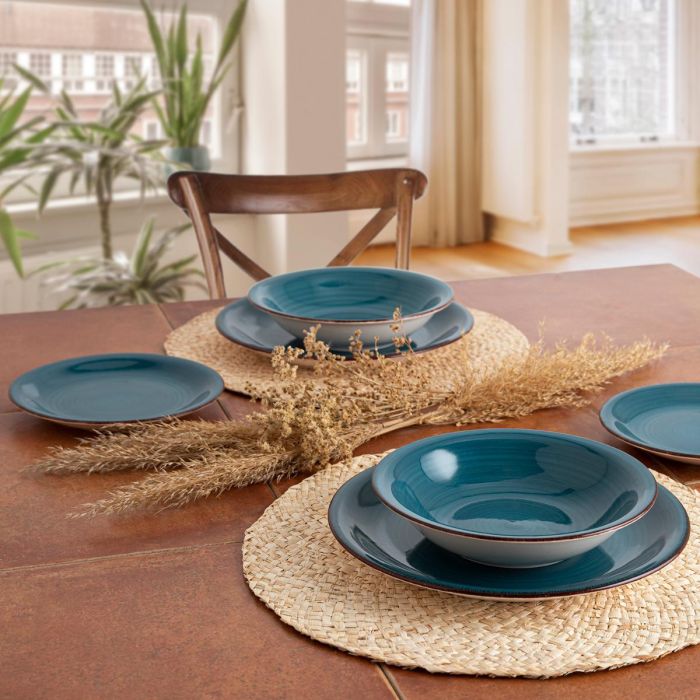 Quid Plato Postre Zafiro Vita Cerámico Azul 19 cm (12 Unidades) 1