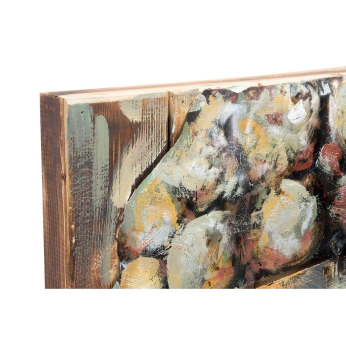 DKD Home Decor Cuadro Oriental Buda de Madera Metal Multicolor 80x7x80 cm 2