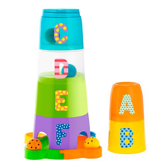 Chicco 00009308000000 Super Torre Apilable con 6 Vasos Transparentes y 4 Bolas. Aprende letras. Edad +6 Meses 1 Chicco 00009308000000 Super Torre Apilable con 6 Vasos Transparentes y 4 Bolas. Aprende letras. Edad +6 Meses 1