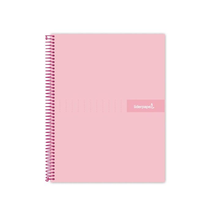 Cuaderno Espiral Liderpapel A4 Micro Crafty Tapa Forrada 120H 90 gr Cuadro 5 mm 5 Bandas 4 Colores Color Rosa 1