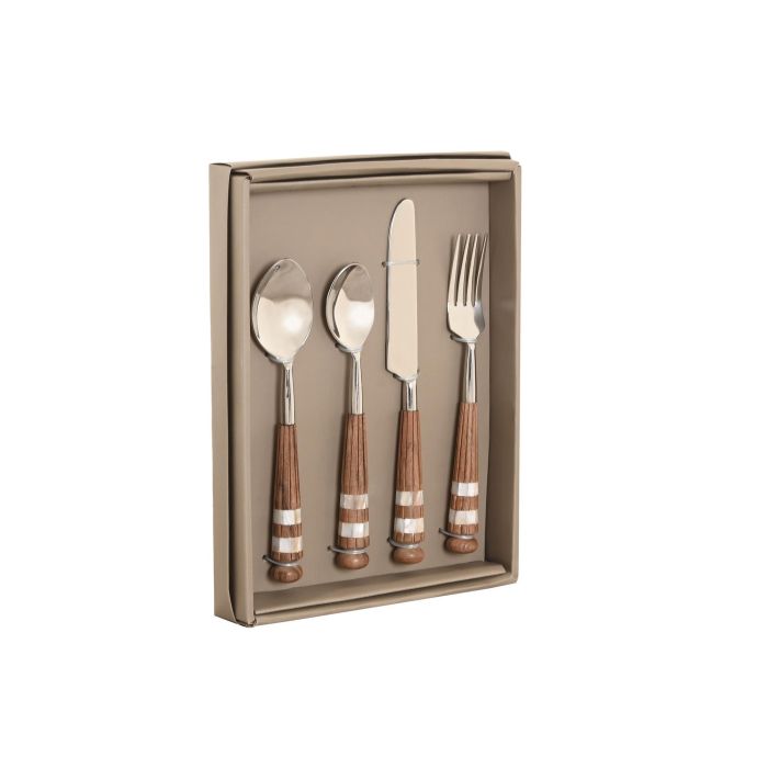 Cuberteria Moderno DKD Home Decor Natural Blanco 2 x 21 x 4.5 cm Set de 16 1 Cuberteria Moderno DKD Home Decor Natural Blanco 2 x 21 x 4.5 cm Set de 16 1