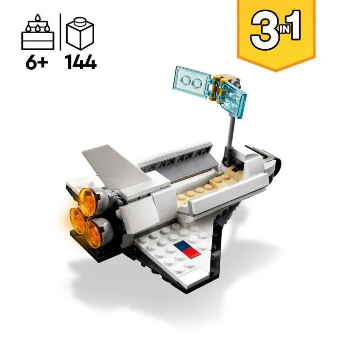 LEGO 31134 Creator 3-en-1 Transporte Espacial, Astronauta con traje espacial, Niños 6 años 2