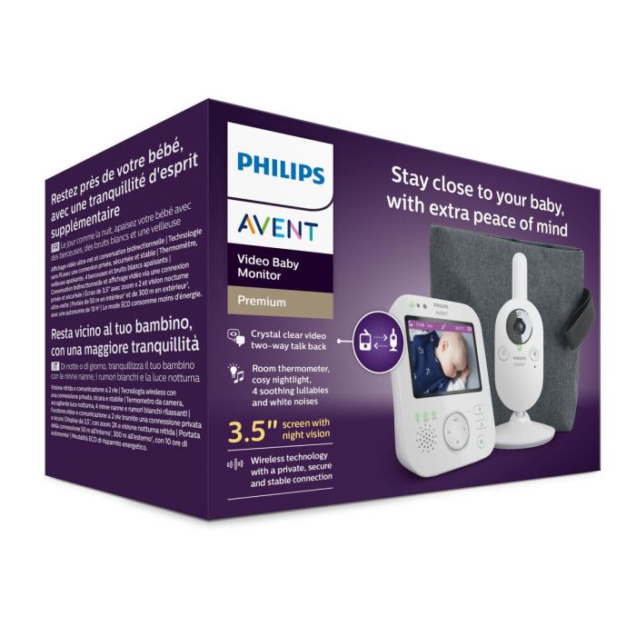 Philips SCD892/26 Monitor de vídeo para bebés con pantalla color 3,5", zoom 2x, alcance 300m, canciones de cuna, luz nocturna y temperatura. 1 Philips SCD892/26 Monitor de vídeo para bebés con pantalla color 3,5", zoom 2x, alcance 300m, canciones de cuna, luz nocturna y temperatura. 1