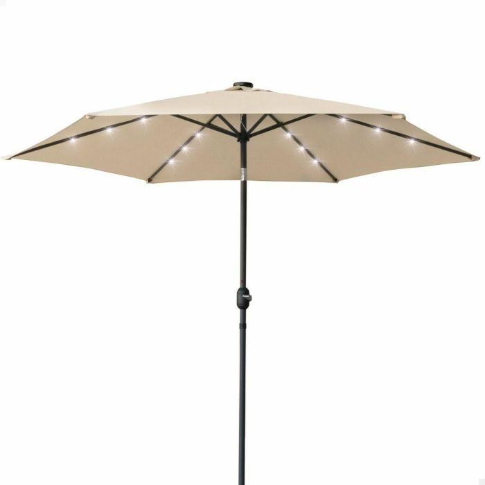 Parasol 300 cm con chimenea y luces led solares 140x15 cm Parasol 300 cm con chimenea y luces led solares 140x15 cm