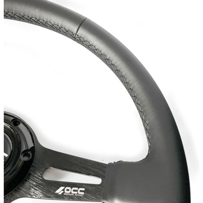 Volante Racing OCC Motorsport OCCVOL016 Negro Cuero Ø 35 cm 4 Volante Racing OCC Motorsport OCCVOL016 Negro Cuero Ø 35 cm 4