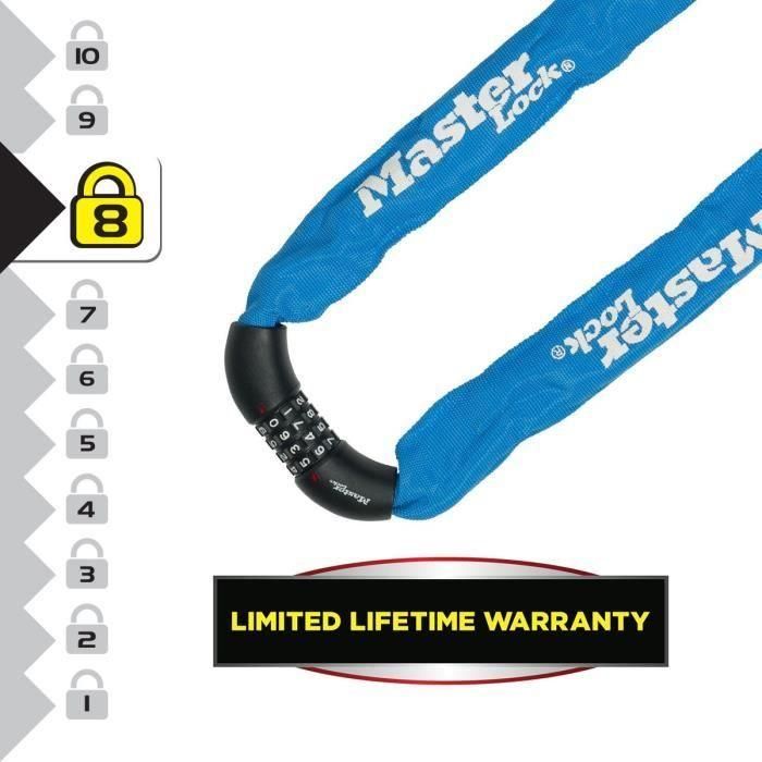 Cadena de candado para bicicletas MASTER LOCK: ideal para bicicletas, bicicletas eléctricas, bicicletas de montaña y otros 1 Cadena de candado para bicicletas MASTER LOCK: ideal para bicicletas, bicicletas eléctricas, bicicletas de montaña y otros 1