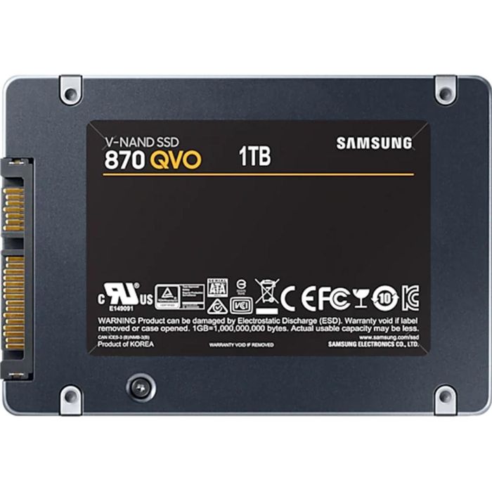 Samsung MZ-77Q1T0BW Disco SSD 870 QVO QLC 1TB SATA III 2.5" hasta 560 MB/s Lectura / 530 MB/s Escritura 2