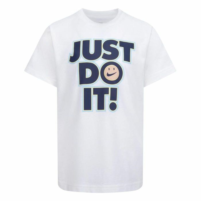 Camiseta de Manga Corta Niño Nike Smiley Just do it Ss Blanco 0 Camiseta de Manga Corta Niño Nike Smiley Just do it Ss Blanco 0