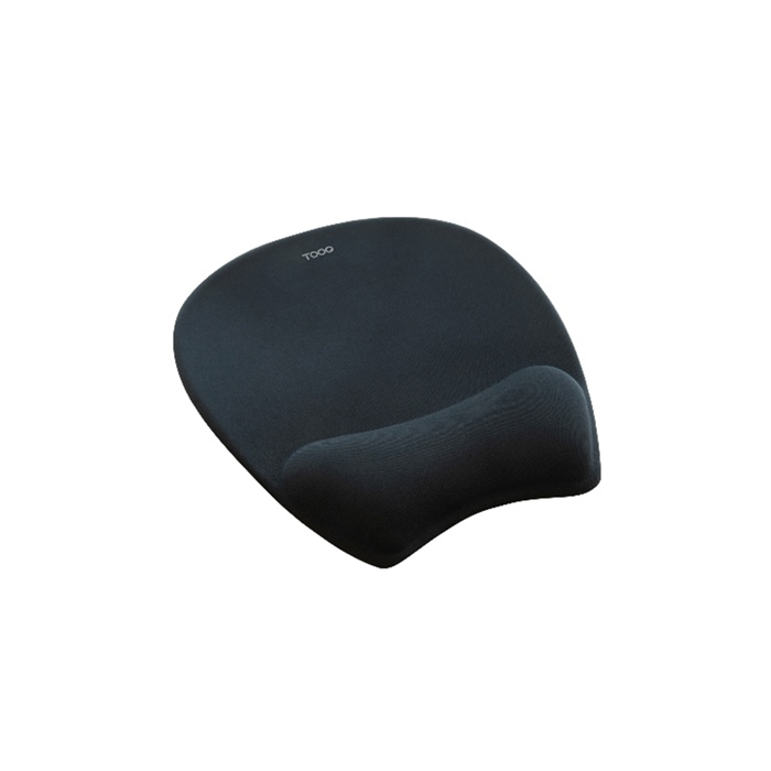 TooQ TQMP1002-B Alfombrilla Ergonómica para Ratón con Reposamuñecas de Espuma Viscoelástica, Negro, Superficie Jersey, Base Antideslizante, 250 x 225 x 24mm
